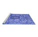 Sideview of Machine Washable Abstract Blue Modern Rug, wshabs4442blu