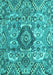 Machine Washable Abstract Turquoise Modern Area Rugs, wshabs4442turq