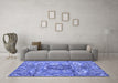 Machine Washable Abstract Blue Modern Rug in a Living Room, wshabs4442blu