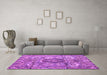 Machine Washable Abstract Pink Modern Rug in a Living Room, wshabs4442pnk