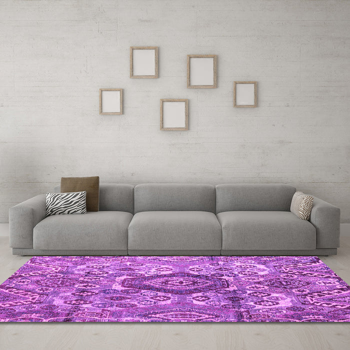 Machine Washable Abstract Pink Modern Rug in a Living Room, wshabs4442pnk