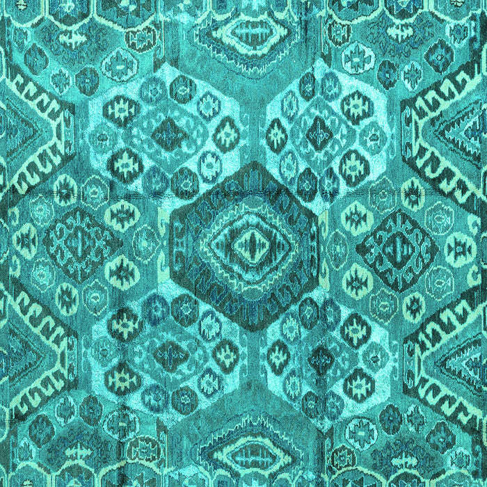 Square Machine Washable Abstract Turquoise Modern Area Rugs, wshabs4442turq