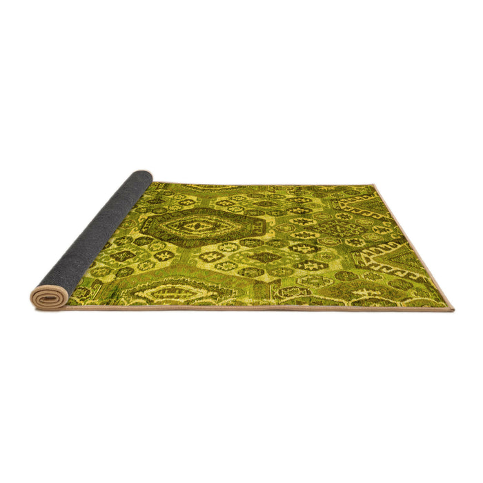 Sideview of Abstract Yellow Modern Rug, abs4442yw