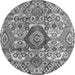 Round Abstract Gray Modern Rug, abs4442gry