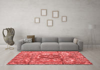 Machine Washable Abstract Red Modern Rug, wshabs4442red