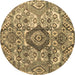 Round Abstract Brown Modern Rug, abs4442brn