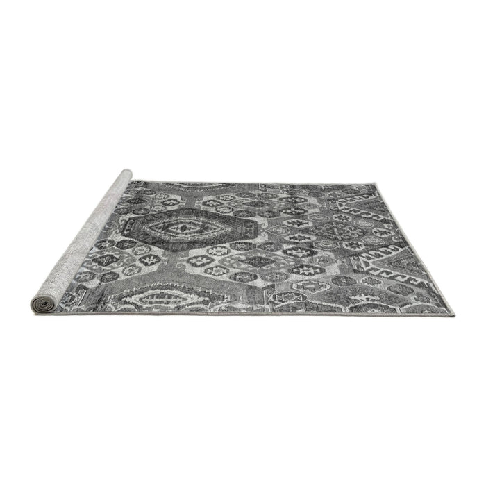 Sideview of Machine Washable Abstract Gray Modern Rug, wshabs4442gry