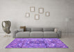 Machine Washable Abstract Purple Modern Area Rugs in a Living Room, wshabs4442pur