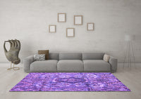 Machine Washable Abstract Purple Modern Rug, wshabs4442pur