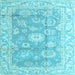 Square Abstract Light Blue Modern Rug, abs4443lblu