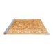 Sideview of Machine Washable Abstract Orange Modern Area Rugs, wshabs4443org