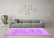 Machine Washable Abstract Purple Modern Area Rugs in a Living Room, wshabs4443pur