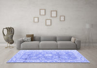 Machine Washable Abstract Blue Modern Rug, wshabs4443blu