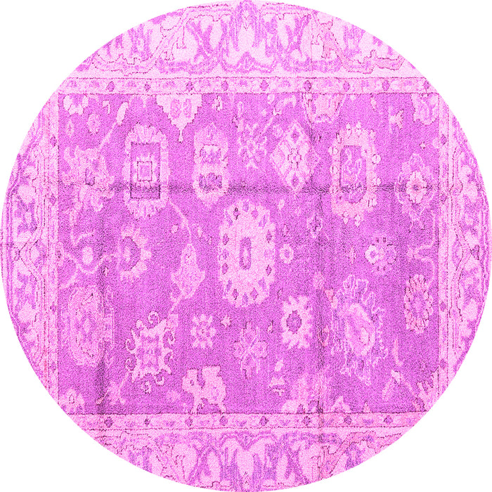 Round Machine Washable Abstract Pink Modern Rug, wshabs4443pnk