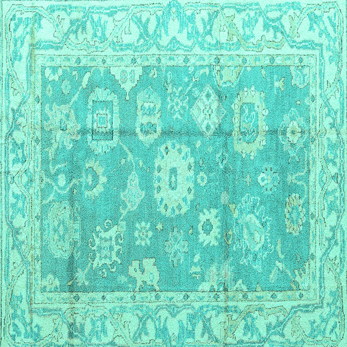 Square Abstract Turquoise Modern Rug, abs4443turq