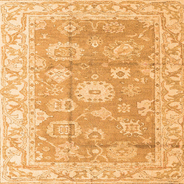 Square Machine Washable Abstract Orange Modern Area Rugs, wshabs4443org