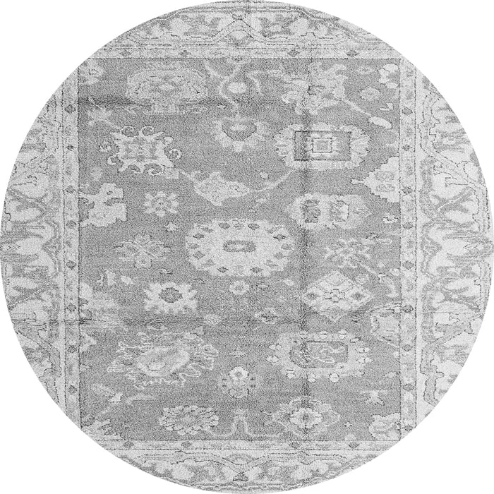 Round Machine Washable Abstract Gray Modern Rug, wshabs4443gry
