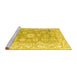 Sideview of Machine Washable Abstract Yellow Modern Rug, wshabs4443yw