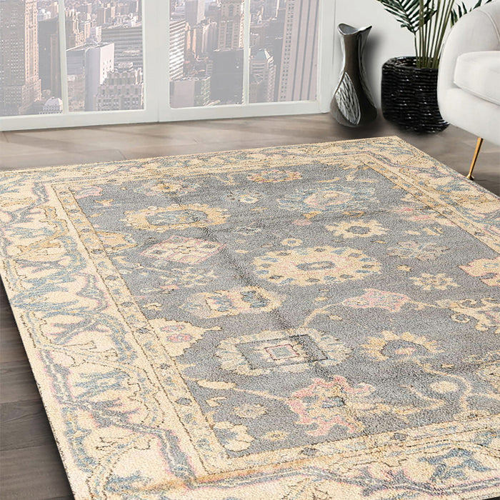 Abstract Camel Brown Modern Rug in Family Room, abs4443