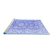 Sideview of Machine Washable Abstract Blue Modern Rug, wshabs4443blu