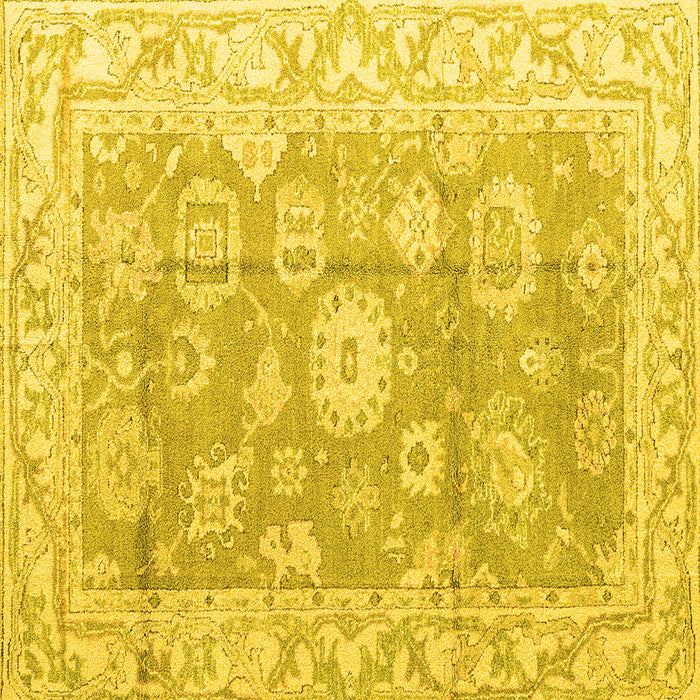 Square Machine Washable Abstract Yellow Modern Rug, wshabs4443yw