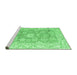 Sideview of Machine Washable Abstract Emerald Green Modern Area Rugs, wshabs4443emgrn