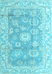 Abstract Light Blue Modern Rug, abs4443lblu