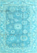 Abstract Light Blue Modern Rug, abs4443lblu