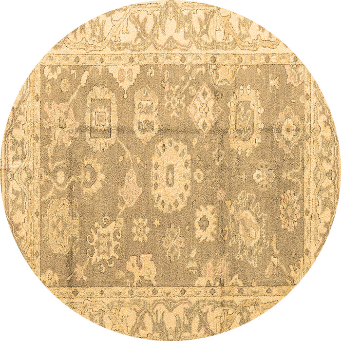 Round Abstract Brown Modern Rug, abs4443brn
