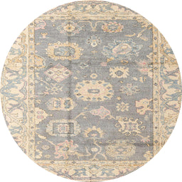 Round Machine Washable Abstract Camel Brown Rug, wshabs4443