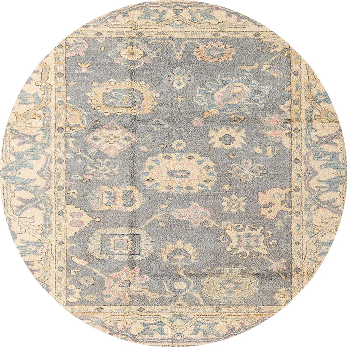 Round Machine Washable Abstract Camel Brown Rug, wshabs4443