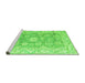 Sideview of Machine Washable Abstract Green Modern Area Rugs, wshabs4443grn