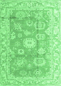 Abstract Emerald Green Modern Rug, abs4443emgrn