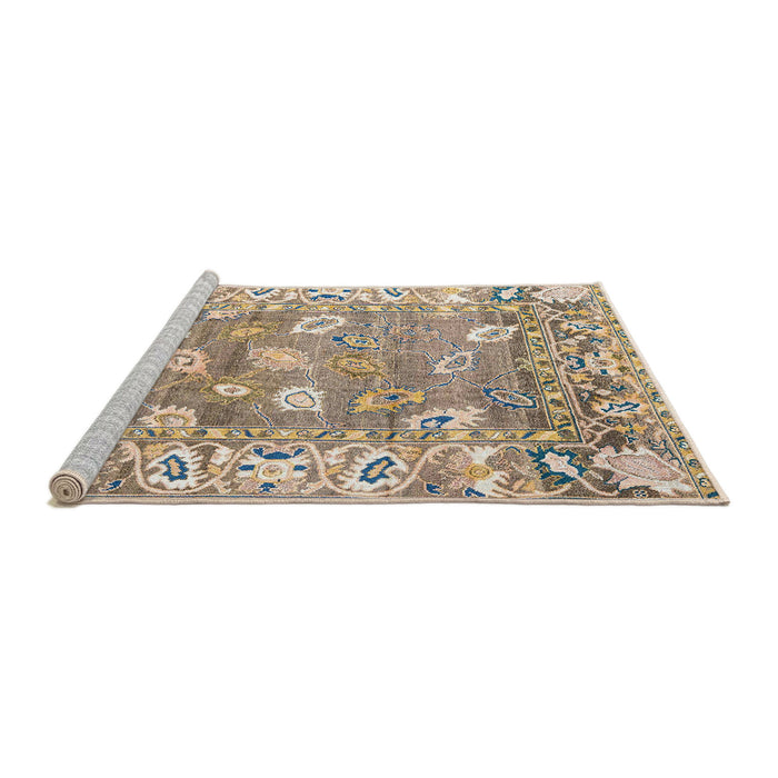 Sideview of Machine Washable Abstract Brown Rug, wshabs4444