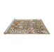 Sideview of Machine Washable Abstract Brown Rug, wshabs4444