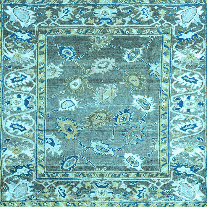 Square Oriental Light Blue Traditional Rug, abs4444lblu
