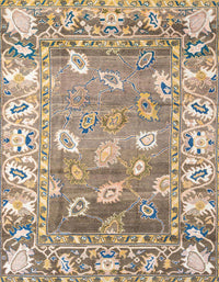 Machine Washable Abstract Brown Rug, wshabs4444