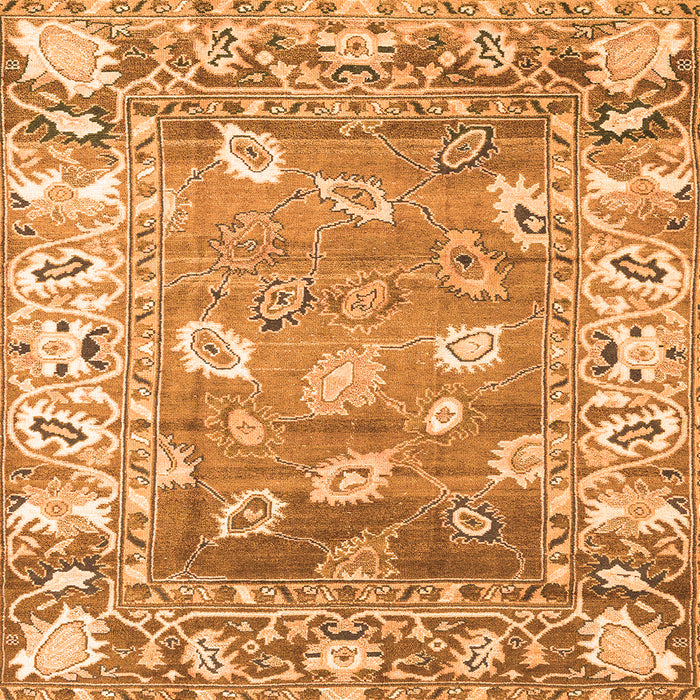 Square Oriental Orange Traditional Rug, abs4444org