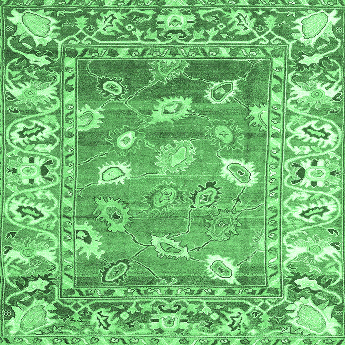 Square Oriental Emerald Green Traditional Rug, abs4444emgrn