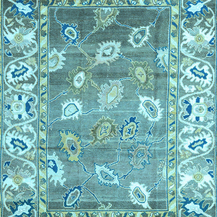 Machine Washable Oriental Light Blue Traditional Rug, wshabs4444lblu