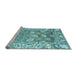 Sideview of Machine Washable Oriental Light Blue Traditional Rug, wshabs4444lblu