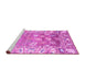 Sideview of Machine Washable Oriental Pink Traditional Rug, wshabs4444pnk