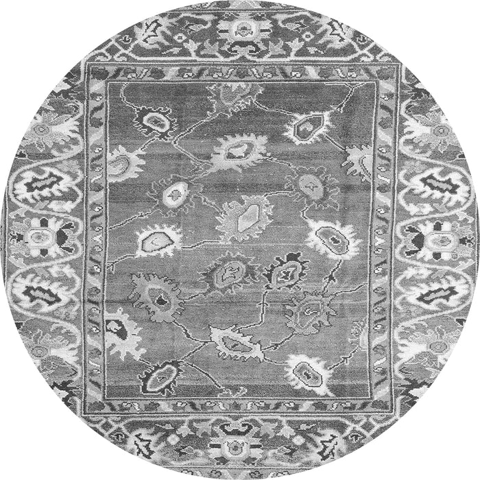 Round Oriental Gray Traditional Rug, abs4444gry