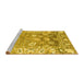 Sideview of Machine Washable Oriental Yellow Traditional Rug, wshabs4444yw