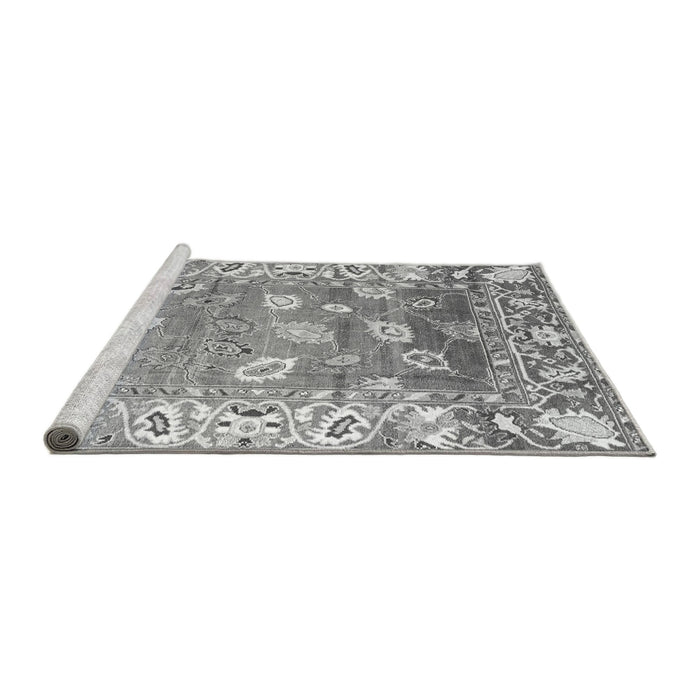 Sideview of Machine Washable Oriental Gray Traditional Rug, wshabs4444gry