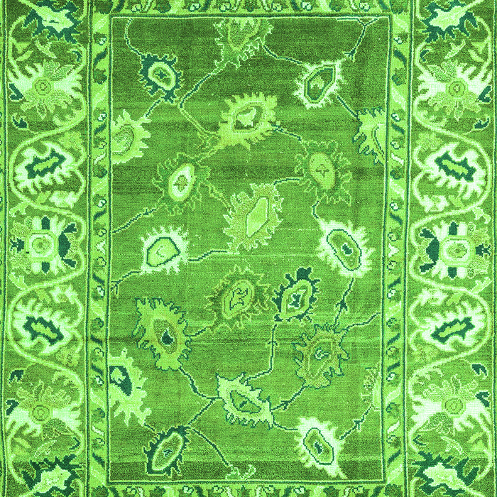 Machine Washable Oriental Green Traditional Area Rugs, wshabs4444grn