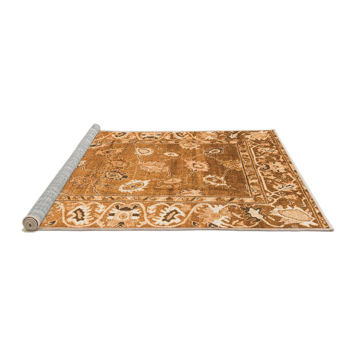 Sideview of Machine Washable Oriental Orange Traditional Area Rugs, wshabs4444org