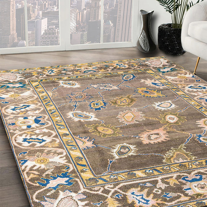 Machine Washable Abstract Brown Rug in a Family Room, wshabs4444