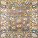 Square Machine Washable Abstract Brown Rug, wshabs4444