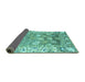 Sideview of Oriental Turquoise Traditional Rug, abs4444turq